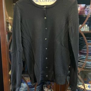 Classic elegant dark blue thin merino wool sweater XS